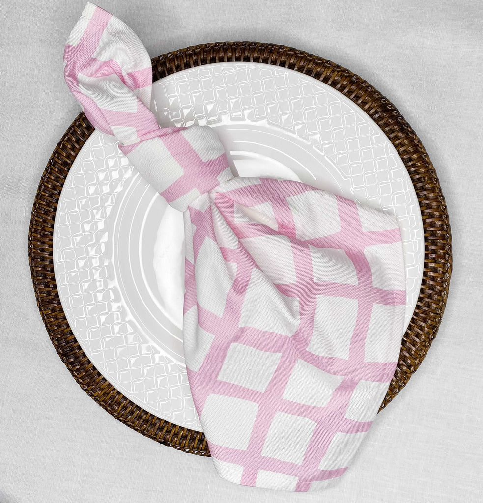 Light Pink Check Napkins - Set of 4