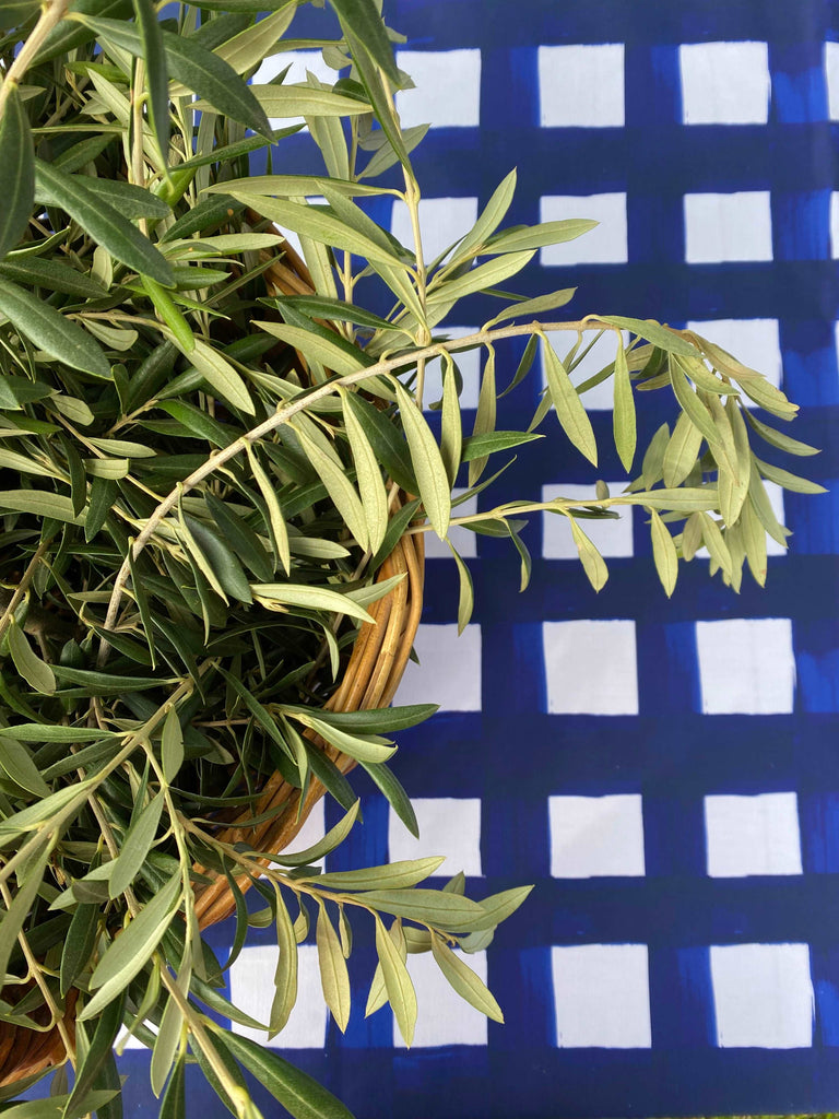 Navy Check Tablecloth